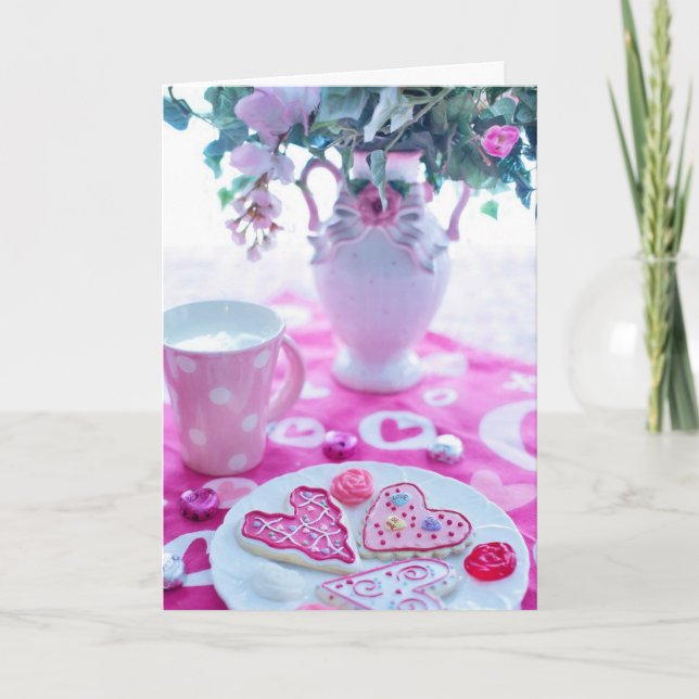 Cartes Pour Fêtes Annuelles Beaux Coeurs Valentine Paramètres de table (Devant)