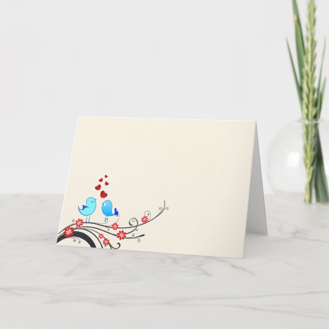Cartes Pour Fêtes Annuelles Beaux inséparables (Devant)