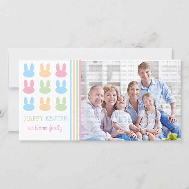Cartes Pour Fêtes Annuelles Beaux lapins Joyeux Pâques (Devant)