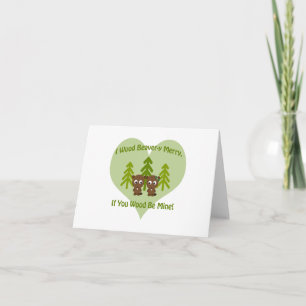 Cartes Pour Fêtes Annuelles Beavery du bois joyeuse si vous le bois être mien