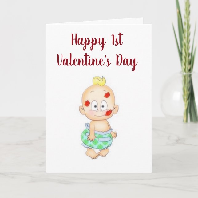 Cartes Pour Fêtes Annuelles BÉBÉ ***1re JOURNÉE DE VALENTINE*** SOUFFLE ET AMO (Devant)
