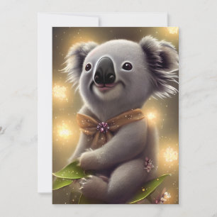 Cartes Pour Fêtes Annuelles Bébé adorable souriant Ours Koala