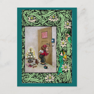 Cartes Pour Fêtes Annuelles Bébé ange à la porte
