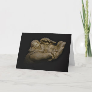 Cartes Pour Fêtes Annuelles Bébé Ange ailes dormant à la main