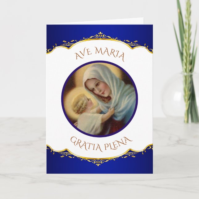 Cartes Pour Fêtes Annuelles Bébé béni par catholique Jésus de Vierge Marie (Devant)