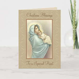 Cartes Pour Fêtes Annuelles Bébé béni religieux Jésus de mère