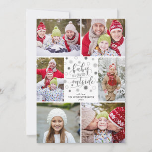 Cartes Pour Fêtes Annuelles BÉBÉ C'EST COVID DEHORS Parties scintillant Argent