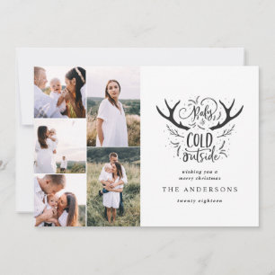 Cartes Pour Fêtes Annuelles Bébé c'est froid cerf multi photo Noël