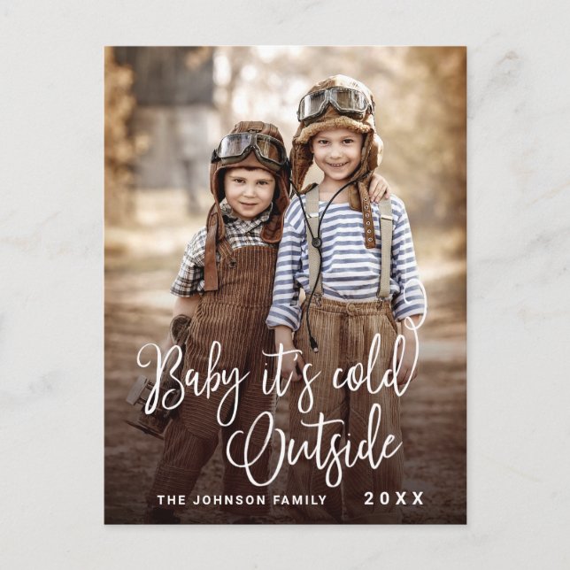 Cartes Pour Fêtes Annuelles Bébé de Noël C'est froid dehors (Devant)