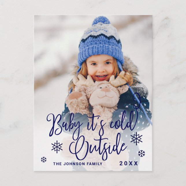Cartes Pour Fêtes Annuelles Bébé de Noël C'est froid dehors (Devant)