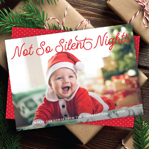 Cartes Pour Fêtes Annuelles Bébé drôle mignon pas si Silent Nuits Photo