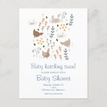 Bébé éclosion Bientôt Baby shower de poulet Invita