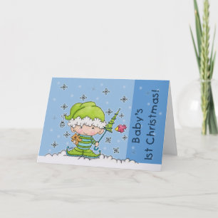 Cartes Pour Fêtes Annuelles Bébé Elf - personnalisé ! Noël de St