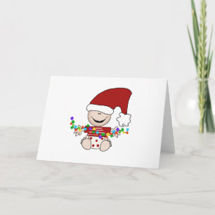 Cartes Pour Fêtes Annuelles Bébé Elfe Avec Tshirts Lumineux et Cadeaux