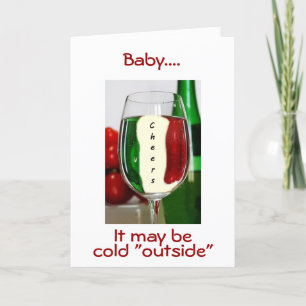 CARTES POUR FÊTES ANNUELLES BÉBÉ IL EST FROID À L'EXTÉRIEUR / MAIS "CHAUD À L'