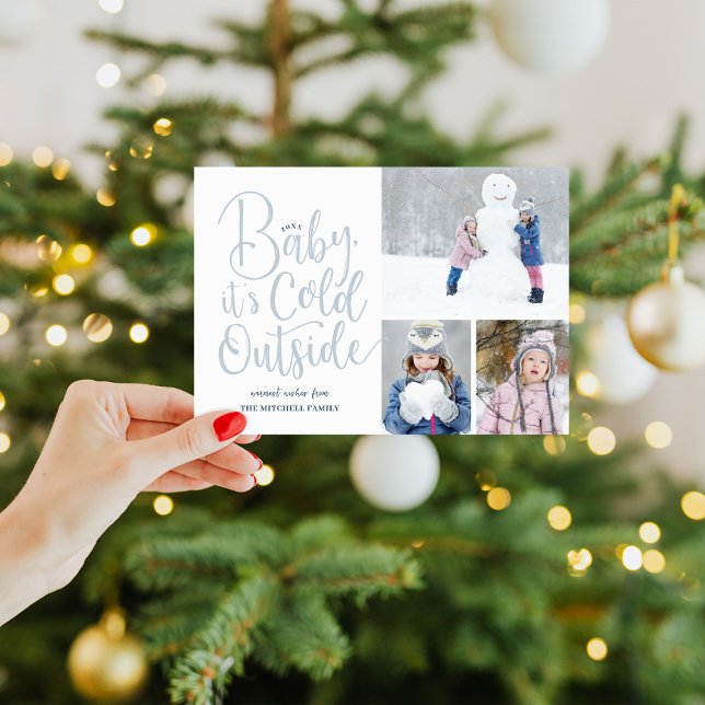 Cartes Pour Fêtes Annuelles Bébé Il fait froid dehors 3 Photo (Créateur téléchargé)