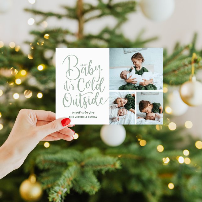 Cartes Pour Fêtes Annuelles Bébé Il fait froid dehors 3 Photo (Créateur téléchargé)