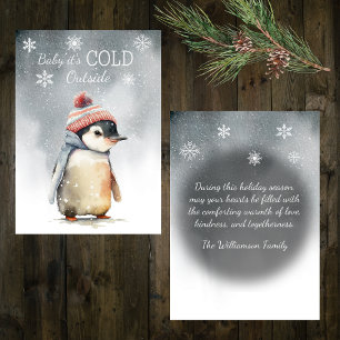 Cartes Pour Fêtes Annuelles Bébé il fait froid dehors Pingouin