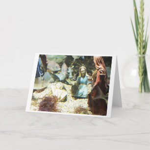 Cartes Pour Fêtes Annuelles Bébé Jésus dans une nativité sous-marine