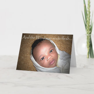 Cartes Pour Fêtes Annuelles Bébé Jésus sur le foin