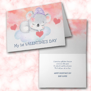 Cartes Pour Fêtes Annuelles Bébé mignon Koala Ours Premier Saint Valentin