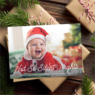 Cartes Pour Fêtes Annuelles Bébé mignon pas si silencieux Nuits Photo Noël