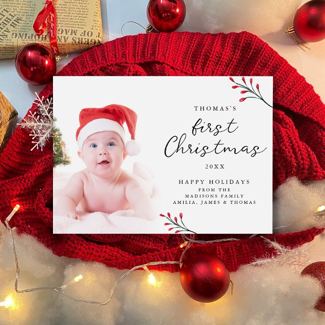 Cartes Pour Fêtes Annuelles Bébé mignon photo de Noël (Créateur téléchargé)