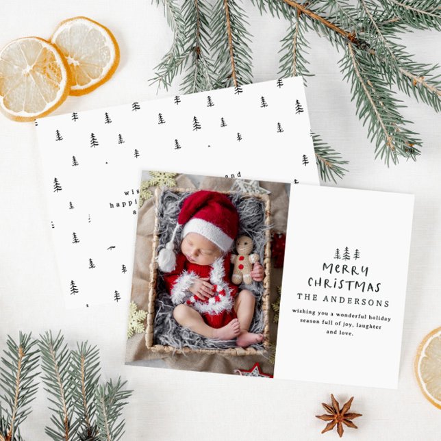 Cartes Pour Fêtes Annuelles bébé noël premier élégant dessin de l'arbre (Créateur téléchargé)