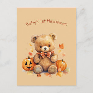 Cartes Pour Fêtes Annuelles Bébé Ours Premier Halloween Salutation