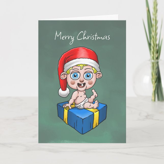 Cartes Pour Fêtes Annuelles Bébé Père Noël (Devant)
