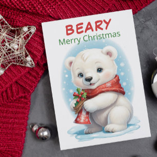 Cartes Pour Fêtes Annuelles Bébé personnalisé Polar Ours Noël
