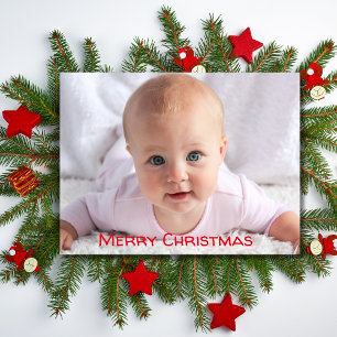 Cartes Pour Fêtes Annuelles Bébé Photo Joyeux Noël
