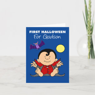Cartes Pour Fêtes Annuelles Bébé premier Halloween Godson Cartoon Vampire