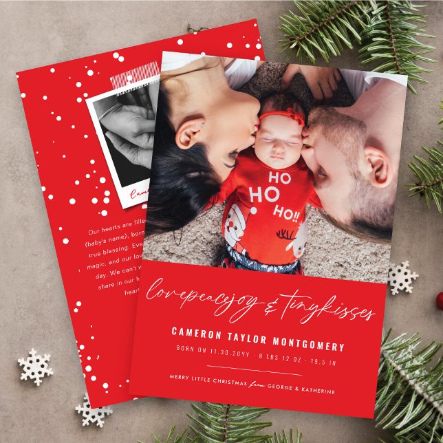 Cartes Pour Fêtes Annuelles Bébé premier Noël minuscule baisers mignon Photo N (Créateur téléchargé)