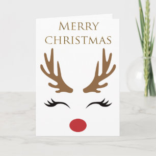 Cartes Pour Fêtes Annuelles Bébé renne mignon avec un nez rouge