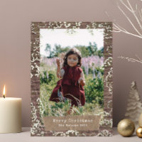 Bébé rustique souffle Noël Photo papier déchirée