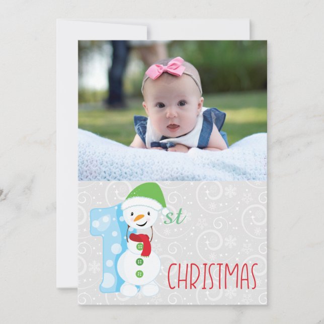 Cartes Pour Fêtes Annuelles Bébé très premier Noël (Devant)