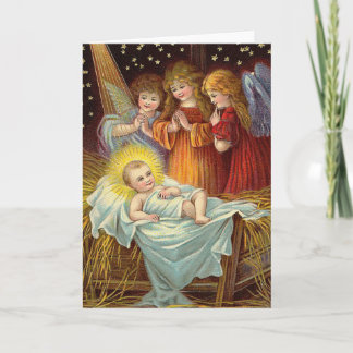 Cartes Pour Fêtes Annuelles Bébé vintage Jésus de Noël