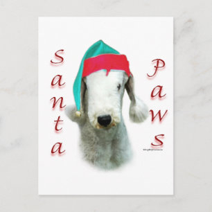 Cartes Pour Fêtes Annuelles Bedlington Terrier Père Noël Paws