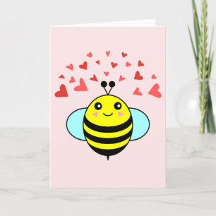 Cartes Pour Fêtes Annuelles Bee Happy Love Heart Valentine's Day