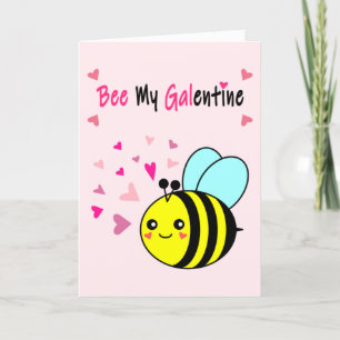 Cartes Pour Fêtes Annuelles Bee My Galentine Cute Valentine's Day