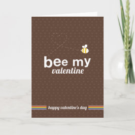 Cartes Pour Fêtes Annuelles Bee my Valentine Greetings Card.