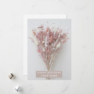 Cartes Pour Fêtes Annuelles Beige rose Pastel Moderne Fleur d'Anniversaire
