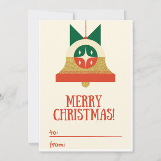 Cartes Pour Fêtes Annuelles Beige Rouge et Vert Retro Illustratif Vintage Hol
