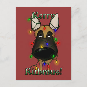 Cartes Pour Fêtes Annuelles Belgian Malinois Christmas Lights