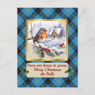 Cartes Pour Fêtes Annuelles Bell Crest & Tartan avec Robin Personnalisé