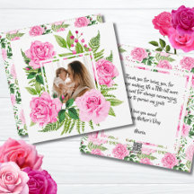 Belle Aquarelle rose Rose Photo Fête des Mères
