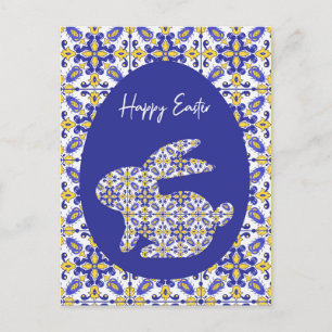 Cartes Pour Fêtes Annuelles 🐰 💙 💛 Belle Azulejos bleu et jaune
