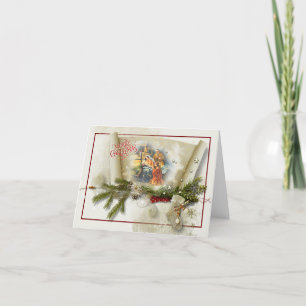 Cartes Pour Fêtes Annuelles Belle collage de nativité personnalisé