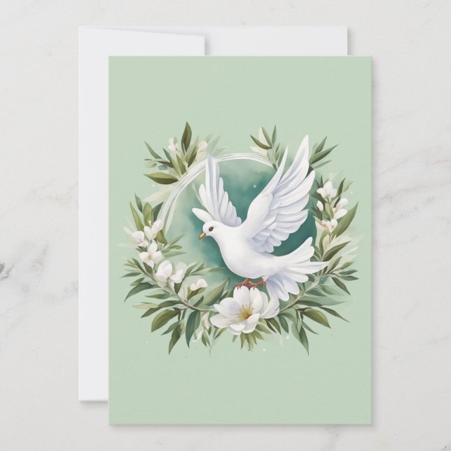 Cartes Pour Fêtes Annuelles Belle colombe blanche (Devant)